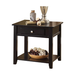 Black End Table with Bottom Shelf