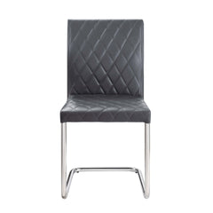 Grey and Chrome Side Chair with Sled Base (Set of 2)