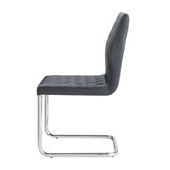 Grey and Chrome Side Chair with Sled Base (Set of 2)