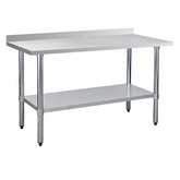 24" x 60" 18-Gauge Stainless Steel Commercial Work Table with 4" Backsplash and Undershelf