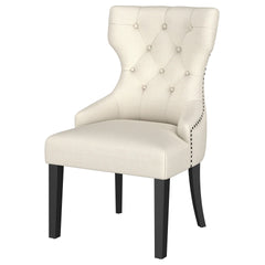 Gillian Beige and Black Fabric Upholstered Dining Side Chair