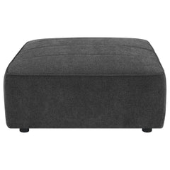 Ortega Dark Charcoal Square Upholstered Ottoman
