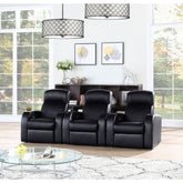 Greenfield Cyrus Black 3-seater Home Theater with Storage