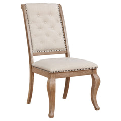Cream and Barley Brown Tufted Back Dining Chair (Set of 2)