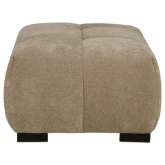 Plather Camel Upholstered Rectangular Ottoman