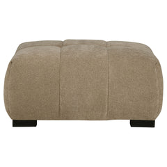 Plather Camel Upholstered Rectangular Ottoman