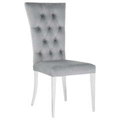 Allessandra Grey Tufted Back Side Chair (Set of 2)