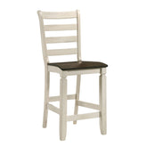 Oak and Antique White Counter Height Stools (Set of 2)
