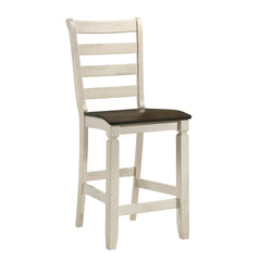 Oak and Antique White Counter Height Stools (Set of 2)