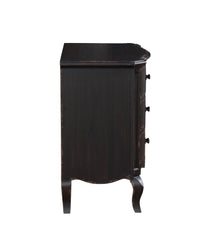 Antique Black 3-Drawer Nightstand
