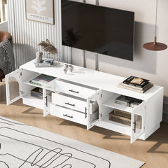 VIBE HAUS 68.9'' Modern Minimalist TV Stand for TVs up to 75 Inches, Entertainment Center Media Console Cabinet with Adjustable Shelves for Living room(OLD SKU:N724P198482K)