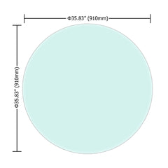 36" Inch Round Tempered Glass Table Top Clear Glass 1/2" Inch Thick Beveled Polished Edge (Old Sku:W126560362)