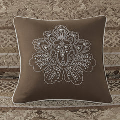 5 Piece Reversible Jacquard Bedspread Set Brown/Gold King