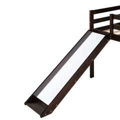 Loft Bed with Slide, Multifunctional Design, Twin (Espresso)(OLD SKU: WF292715AAP)