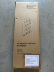 Wall-Mounted Kids Bookshelf with 3 Front-Facing Display Shelves, Modern White Book Rack with Natural Wood Base for Toddler Bedroom, Nursery or Playroom