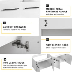 60 Inch Wall-mounted Bathroom Vanity (Only the Cabinet Body, No Top Sink)-BVB09160GWH