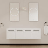 60 Inch Wall-mounted Bathroom Vanity (Only the Cabinet Body, No Top Sink)-BVB09160GWH