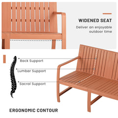 Holiday - 1-Piece Indoor/Outdoor Furniture 3-Seater Sofa Waterproof PP Material - Easy Assembly Patio Conversation Set (Apricot Brown)
