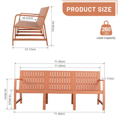 Holiday - 1-Piece Indoor/Outdoor Furniture 3-Seater Sofa Waterproof PP Material - Easy Assembly Patio Conversation Set (Apricot Brown)