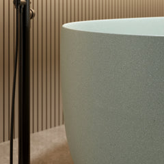 47'' Freestanding Bathtub Resin Stone Soaking Bathtub Solid Surface Modern Tubs with Overflow and Pop-up Drain