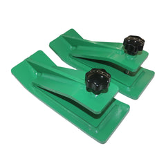 Tractor Bucket Protector, 2pcs Ski Edge Protector, 12" Long Turf Tamer Skid Protector, 4.5" Width, Heavy Duty Steel Bucket Attachment for Snow Leaves Removal, Spreading Gravel, Green