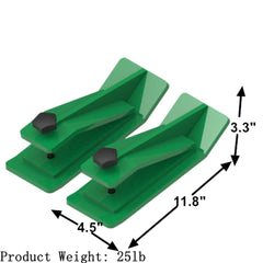 Tractor Bucket Protector, 2pcs Ski Edge Protector, 12" Long Turf Tamer Skid Protector, 4.5" Width, Heavy Duty Steel Bucket Attachment for Snow Leaves Removal, Spreading Gravel, Green