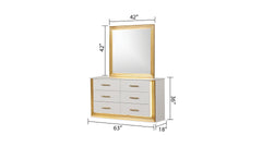 OBSESSION Contemporary Style 4PC Queen Bedroom Set Made with Wood & Gold Finish(CA INVENTORY)