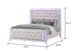 OPIUM King 4 Pc Bedroom set in Milky White(NJ INVENTORY)