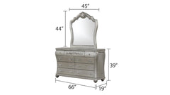 Destiny Traditional Style Mirror Made with Wood frame in Silver