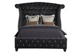 Sophia Crystal Tufted King Bed Made with wood in Black (NJ Inventory)