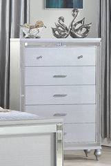 Sterling Mirror Framed 5-Drawer Chest Made With Wood in Silver Color same as 808857880727 (CA inventory)