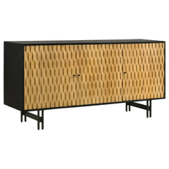 Madrid Natural and Black 3-door Accent Cabinet