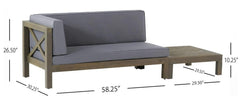 BRAVA X-BACK CORNER BENCH-L WITH COFFEE TABLE