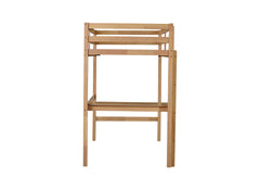 Twin High Loft Bed, Rubber Wood Loft Bed with Safety Guardrail, built-in desk, ladder,White Oak