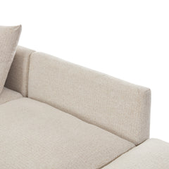 86.6" Sectional Sofa Modular Sofa U-shaped Sofa Couch Sofa Bed L-shaped Sofa with a Movable Ottoman and Two USB Ports for Living Room(Old SKU:N719S001680A), Beige