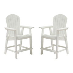 HIPS Bar Chair with Armrest,Patio Bar Chair Set of 2, White