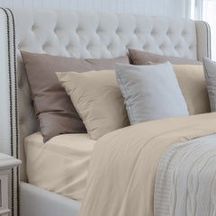 Luxuriously Soft 100% Viscose Derived from Bamboo 5-Piece Sheet Set , Oeko-TEX Certified, Split King - Linen