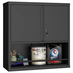 Metal Adjustable 2 Doors Metal Storage Cabinet Kitchen Pantry Cabinet With Adjustable Shelves Tall Steel Cabinet Locker For Kitchen, Living Room, Dining Room And Office