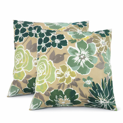 2 Pack Outdoor Throw Pillows, Waterproof & Fade-Resistant Patio Cushions for Garden, Porch, Poolside Furniture - Soft & Comfortable Decorative Pillow Covers (18x18 Inch, Magpie Fabrics)