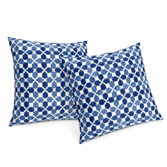 2 Pack Outdoor Throw Pillows, Waterproof & Fade-Resistant Patio Cushions for Garden, Porch, Poolside Furniture - Soft & Comfortable Decorative Pillow Covers (18x18 Inch, Plaid Soft Sky Blue)