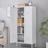 Modern Storage Cabinet with Adjustable Shelves, Magnetic Door Stopper, Aluminum Alloy Handles, and Breathable Design for Home Organization - Ideal for Living Room, Bedroom, or Entryway