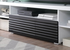 Buck II White & Black High Gloss Finish TV Stand