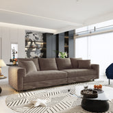 102.4 " Plush Corduroy 4-Seat Sofa,Modern Comfy Upholstered Sofa Cloud Couch,Deep Seat Couches with Soft Pillows,Convertible Deep Seat Sofa Lounge Chair for Living Room Bedroom,Apartment,Office,Camel
