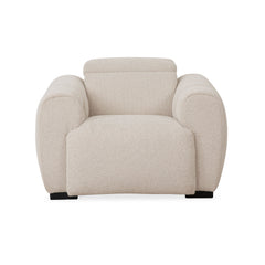 Contemporary Style Power Recliner Wide Track Arms Pillow Arms Spring Back Control Panel USB Ports White Finish Primary Living Room