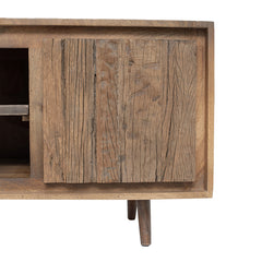 55x16x22.5" Tv Cabinet With Recycle Wood 2 Door