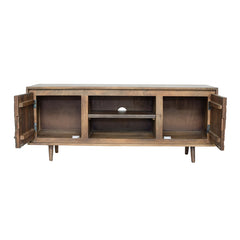 55x16x22.5" Tv Cabinet With Recycle Wood 2 Door