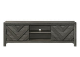 1pc Rustic Geometric Design Contemporary Traditional Interiors Entertainment Console TV Stand Living Room Furniture Grey