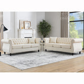 3-seater + 3-seater Combination sofa.Beige Velvet(W834S00063)