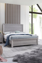 Rustic 1Pc Wooden Bedroom Furniture Twin Size Youth Panel Bed Gray Finish Contemporary Style