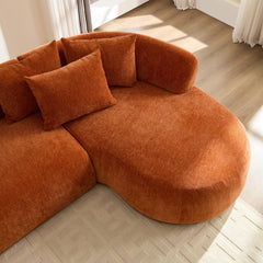 134.63'' Oversized L-Shape Sectional Sofa Couch with Facing Chaise Right Sofa with Deep Seat for Living Room ORANAGE